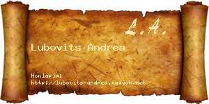 Lubovits Andrea névjegykártya